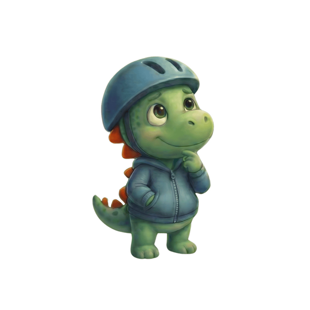 Toto el dinosaurio explorador con casco